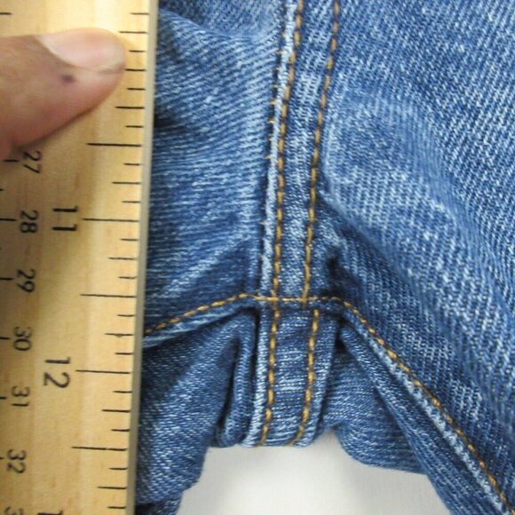 Levi's Premium Women 32 Wedgie Straight Jeans Distressed Raw Hem Button Fly 646 - Picture 12 of 14